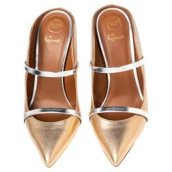 Pre Owned صندل سلايد مالون سولييه ماورين جلد ذهبي ميتاليك مقاس 38