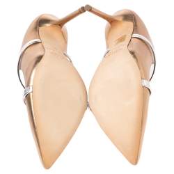 Pre Owned صندل سلايد مالون سولييه ماورين جلد ذهبي ميتاليك مقاس 38