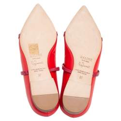 Pre Owned حذاء فلات مالون سولييه مورين جلد أحمر مقاس 37 