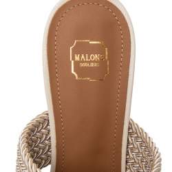 Pre Owned Malone Souliers Off-White Leather Maisie Mule Sandals Size 37.5