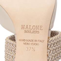 Pre Owned Malone Souliers Off-White Leather Maisie Mule Sandals Size 37.5