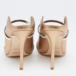 Pre Owned Malone Souliers Gold Leather Maureen  Sandals Size 40
