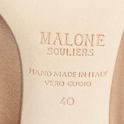 Pre Owned Malone Souliers Gold Leather Maureen  Sandals Size 40