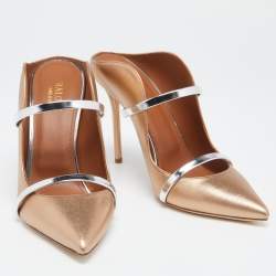 Pre Owned Malone Souliers Gold Leather Maureen  Sandals Size 40