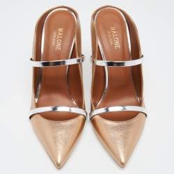 Pre Owned Malone Souliers Gold Leather Maureen  Sandals Size 40
