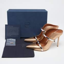 Pre Owned Malone Souliers Gold Leather Maureen  Sandals Size 40
