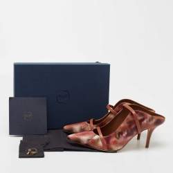 Pre Owned Malone Souliers Multicolor Python Embossed Leather Maureen Mules Size 41.5