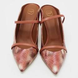 Pre Owned Malone Souliers Multicolor Python Embossed Leather Maureen Mules Size 41.5