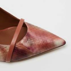 Pre Owned Malone Souliers Multicolor Python Embossed Leather Maureen Mules Size 41.5