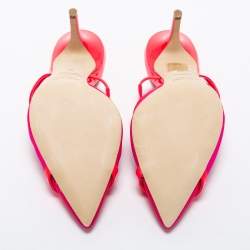 Pre Owned Malone Souliers Pink Mesh and Patent Clio Mule Size 38