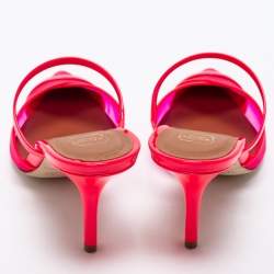 Pre Owned Malone Souliers Pink Mesh and Patent Clio Mule Size 38