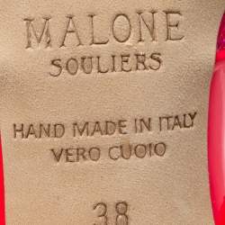 Pre Owned Malone Souliers Pink Mesh and Patent Clio Mule Size 38