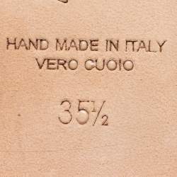 Pre Owned Malone Souliers White and Black Satin and Leather Maisie Mules Size 35.5