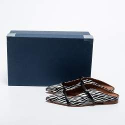 Pre Owned Malone Souliers White and Black Satin and Leather Maisie Mules Size 35.5