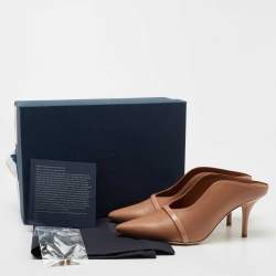 Pre Owned Malone Souliers Beige Leather Constance Mules Size 37.5