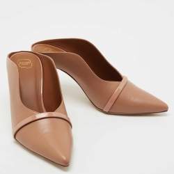 Pre Owned Malone Souliers Beige Leather Constance Mules Size 37.5