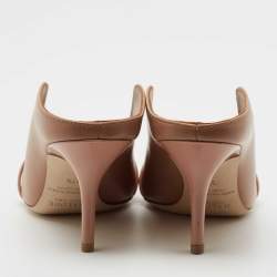 Pre Owned Malone Souliers Beige Leather Constance Mules Size 37.5
