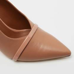 Pre Owned Malone Souliers Beige Leather Constance Mules Size 37.5