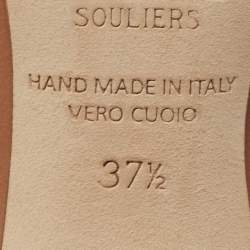 Pre Owned Malone Souliers Beige Leather Constance Mules Size 37.5