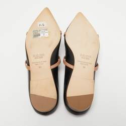 Pre Owned Malone Souliers Black Leather Maureen Flat Mules Size 38