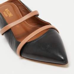 Pre Owned Malone Souliers Black Leather Maureen Flat Mules Size 38