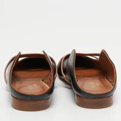 Pre Owned Malone Souliers Black Leather Maureen Flat Mules Size 38