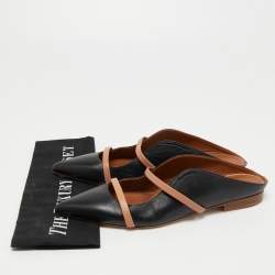 Pre Owned Malone Souliers Black Leather Maureen Flat Mules Size 38