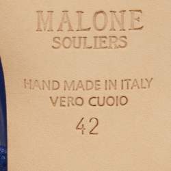 Pre Owned Malone Souliers Blue Leather Marla FTA 01 Mules Size 42