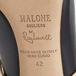 Pre Owned Malone Souliers Black/Gold Leather and Suede Madison Ankle Booties Size 42