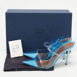 Pre Owned Malone Souliers Blue/Transparent PVC Maureen Pumps Size 37.5