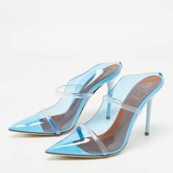 Pre Owned Malone Souliers Blue/Transparent PVC Maureen Pumps Size 37.5