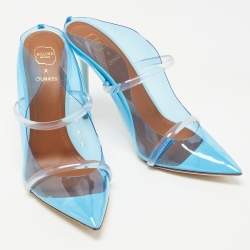 Pre Owned Malone Souliers Blue/Transparent PVC Maureen Pumps Size 37.5
