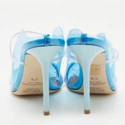 Pre Owned Malone Souliers Blue/Transparent PVC Maureen Pumps Size 37.5