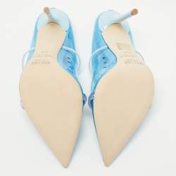 Pre Owned Malone Souliers Blue/Transparent PVC Maureen Pumps Size 37.5