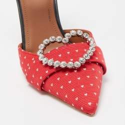 Pre Owned Malone Souliers Tricolor Canvas Camille Ankle Strap Sandals Size 37