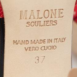 Pre Owned Malone Souliers Tricolor Canvas Camille Ankle Strap Sandals Size 37