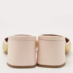 Malone Souliers Yellow/Pink Leather Mule Sandals Size 39