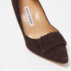 Pre Owned Malone Souliers Brown Suede Pointed Toe Pumps Size 40.5