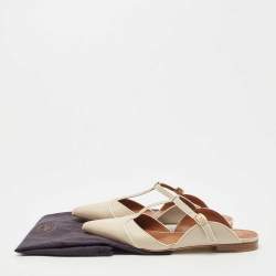 Malone Souliers Grey Leather Imogen Mule Size 38