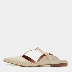 Malone Souliers Grey Leather Imogen Mule Size 38