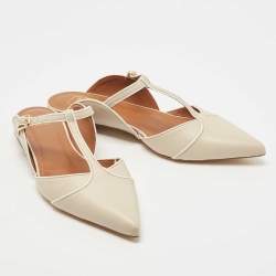 Malone Souliers Grey Leather Imogen Mule Size 38