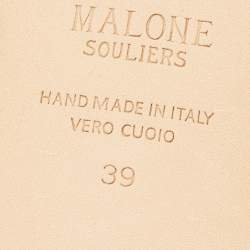 Pre Owned حذاء سلايدز فلات مالون سولييه دمي قماش وجلد فضي/ رمادي ميتالك مقاس 41