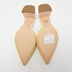 Pre Owned Malone Souliers Yellow/Pink Leather Edie Mules Size 39