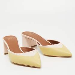 Pre Owned Malone Souliers Yellow/Pink Leather Edie Mules Size 39