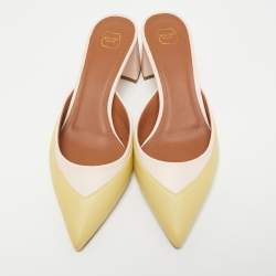 Pre Owned Malone Souliers Yellow/Pink Leather Edie Mules Size 39