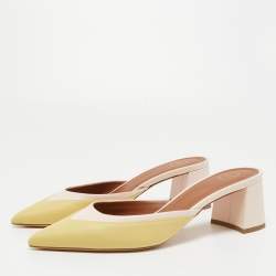 Pre Owned Malone Souliers Yellow/Pink Leather Edie Mules Size 39