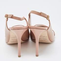 Malone Souliers Beige Leather Mario Pointed Toe Slingback Pumps Size 40