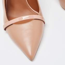Malone Souliers Beige Leather Mario Pointed Toe Slingback Pumps Size 40