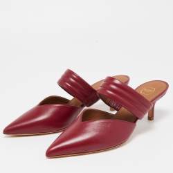 Malone Souliers Burgundy Leather Matilda Mules Size 35.5