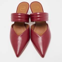 Malone Souliers Burgundy Leather Matilda Mules Size 35.5